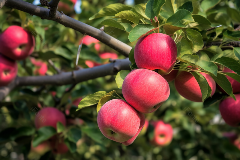 苹果树枝上长了许多红色的苹果苹果园丰收,高清,摄影图,摄影图片,图片大全,摄影图免费下载